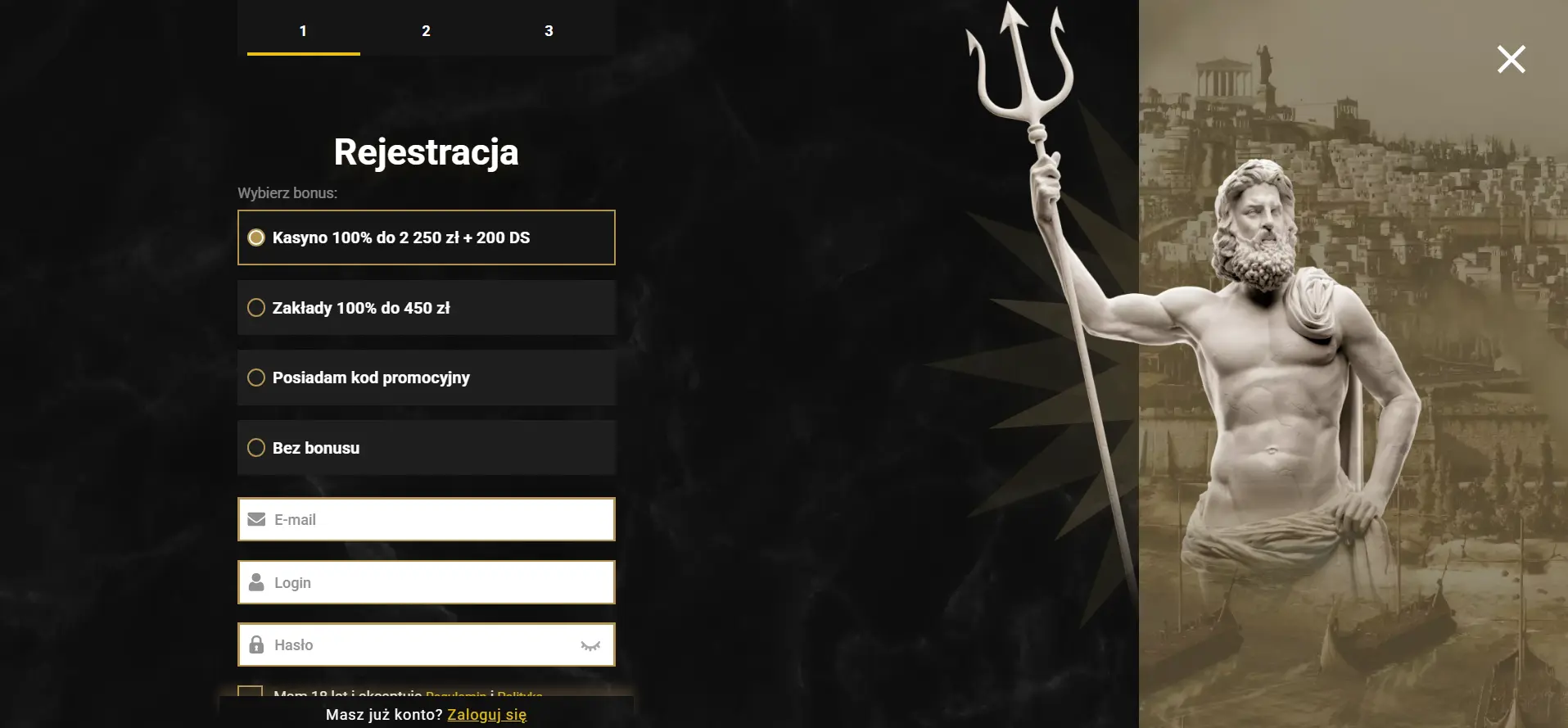 Casinoly rejestracja