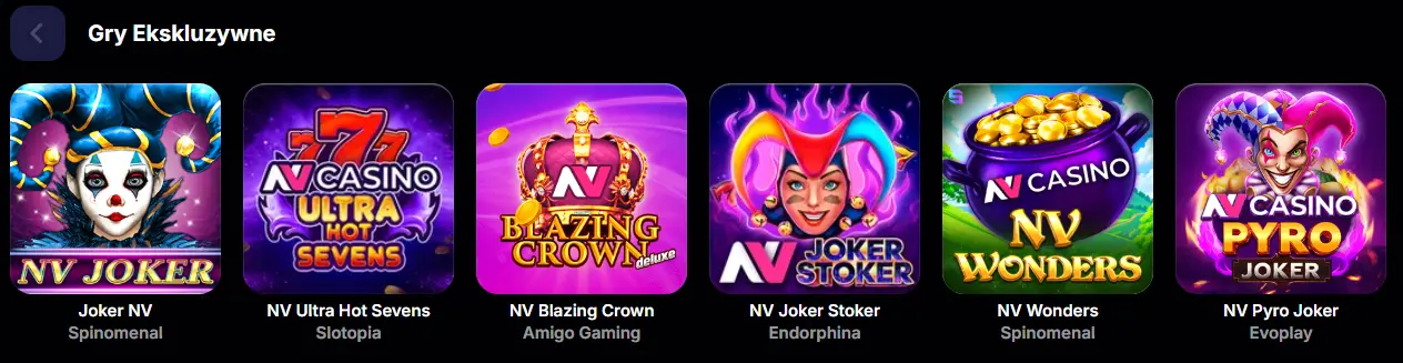 Gry ekskluzywne w nv casino
