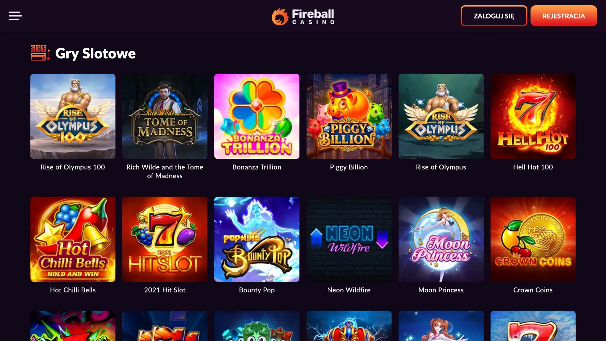 Gry stolowe w fireball casino