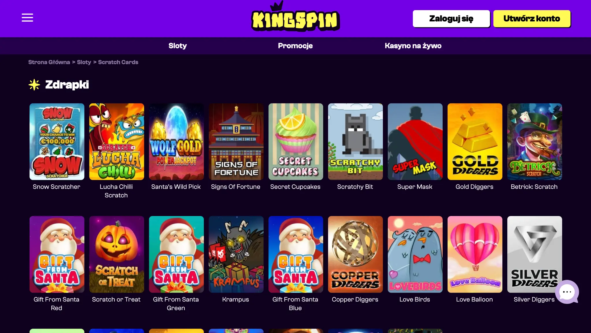 Jackpoty i zdrapki w kingspin