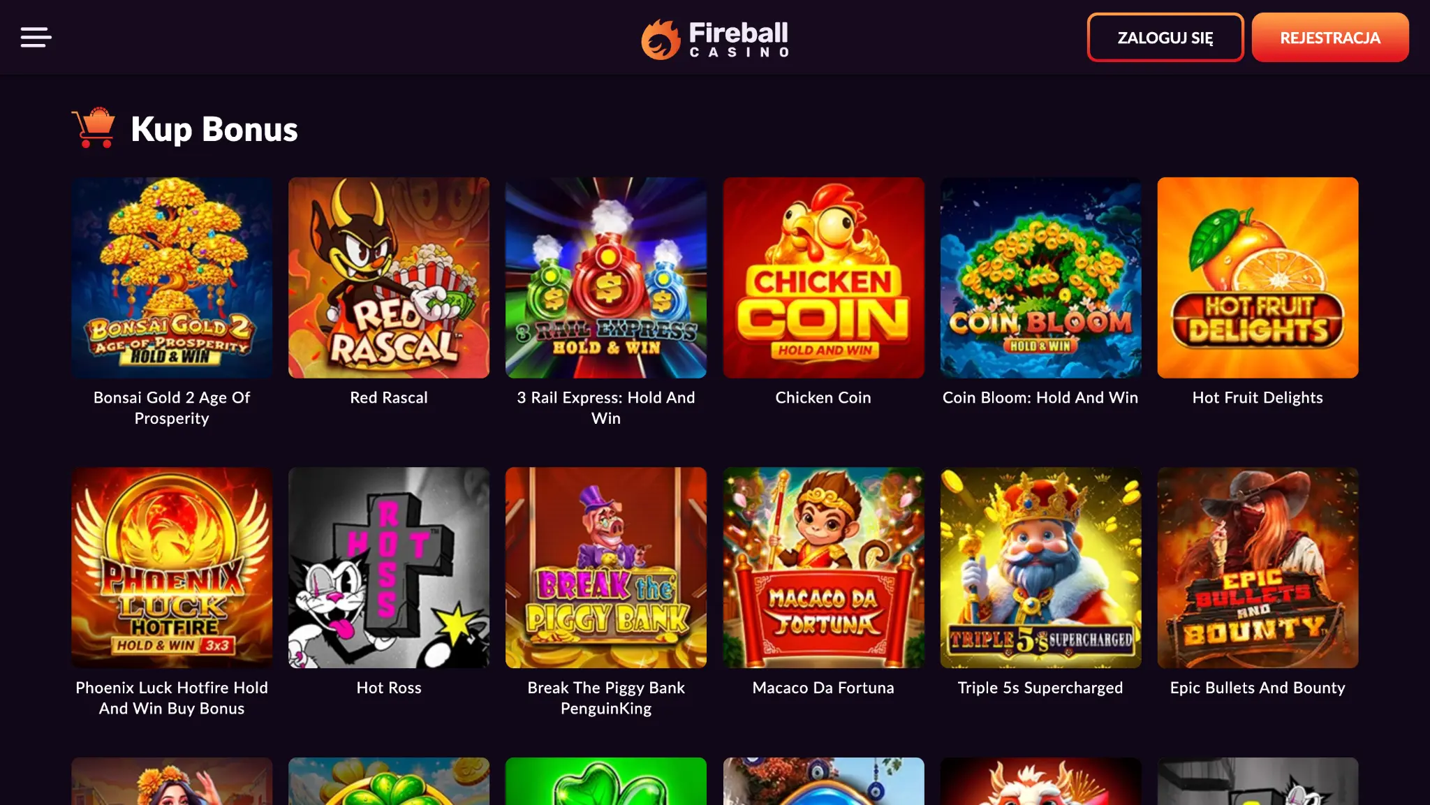 Kup Bonus w fireball casino