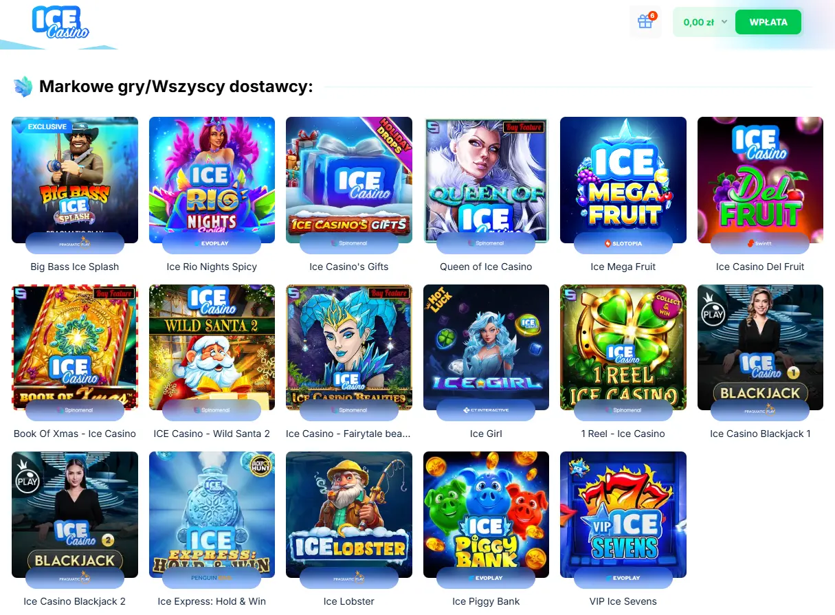 Markowe gry w ice casino
