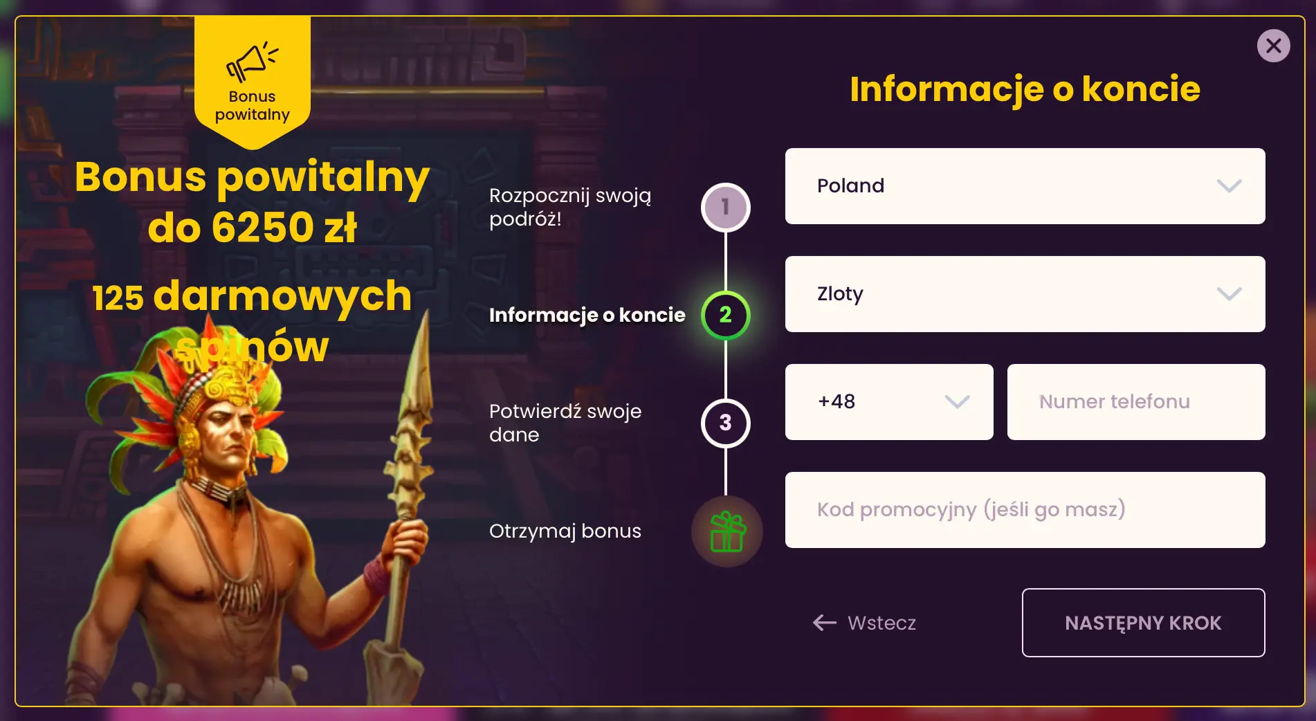 Rejestracja w Bizzo Casino