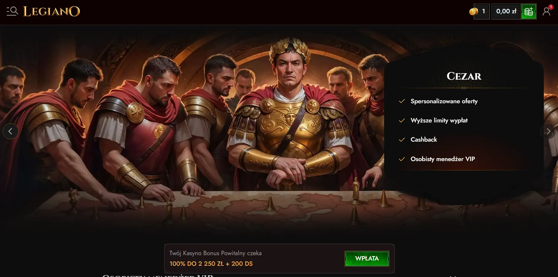 VIP w Legiano Casino