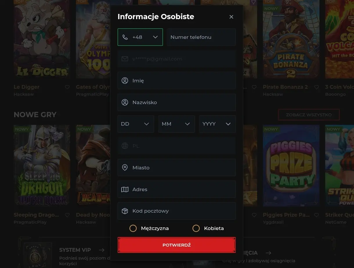 Windetta Casino rejestracja