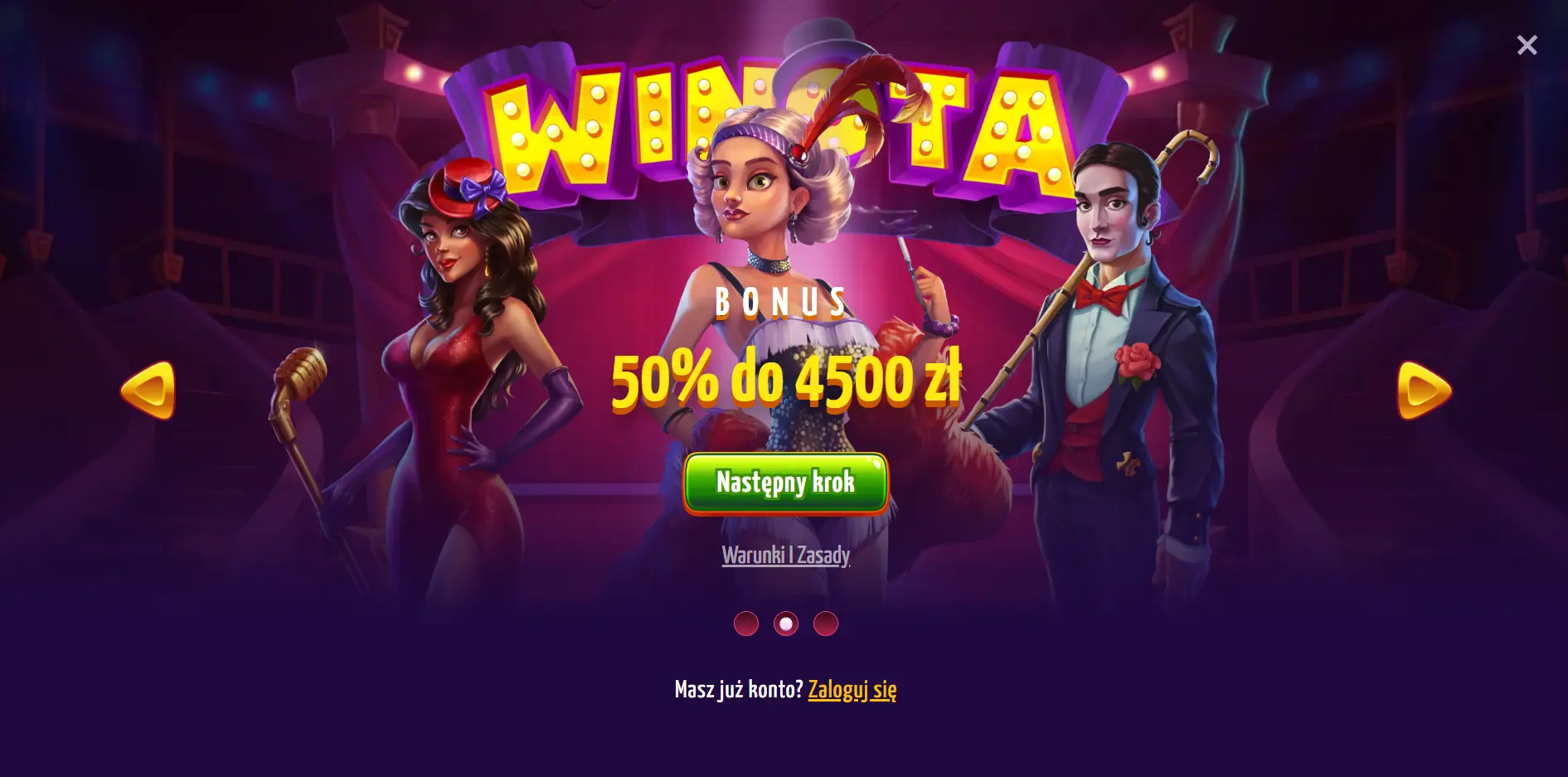 Rejestracja w Winota Casino